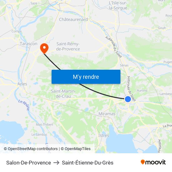 Salon-De-Provence to Saint-Étienne-Du-Grès map