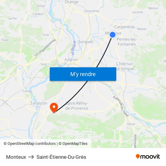 Monteux to Saint-Étienne-Du-Grès map