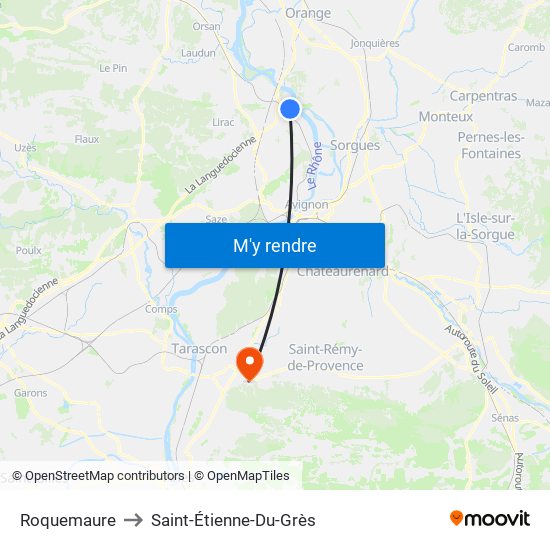 Roquemaure to Saint-Étienne-Du-Grès map