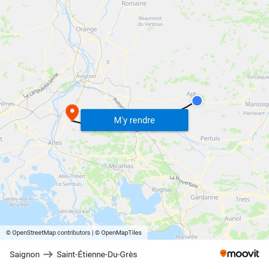 Saignon to Saint-Étienne-Du-Grès map