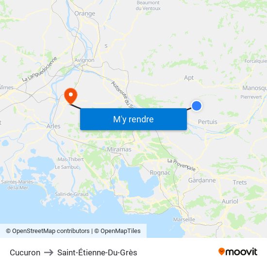 Cucuron to Saint-Étienne-Du-Grès map