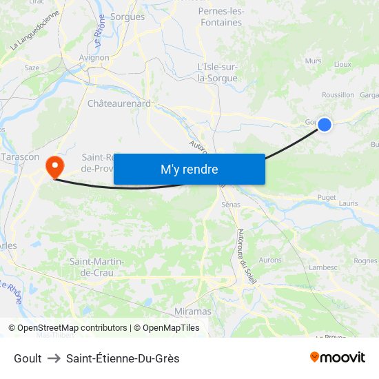 Goult to Saint-Étienne-Du-Grès map