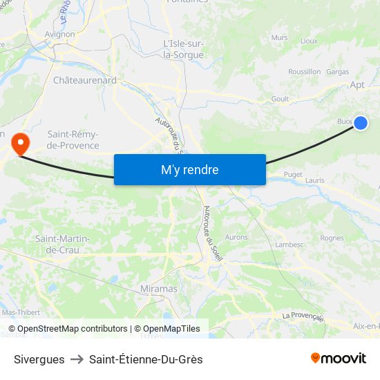 Sivergues to Saint-Étienne-Du-Grès map