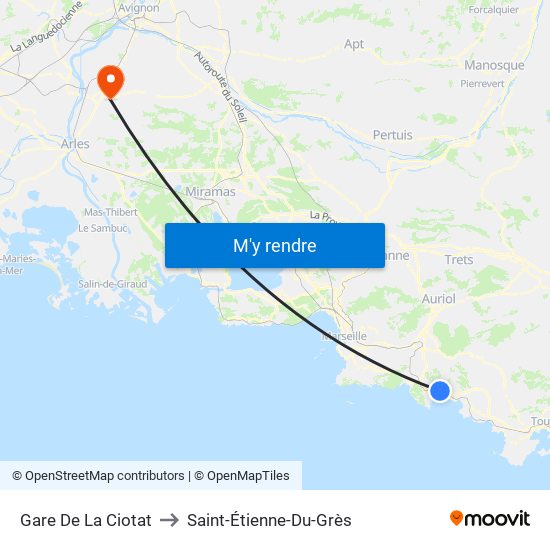 Gare De La Ciotat to Saint-Étienne-Du-Grès map