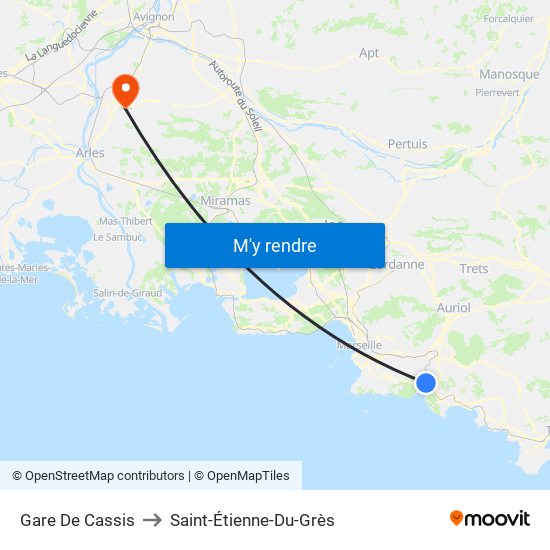 Gare De Cassis to Saint-Étienne-Du-Grès map