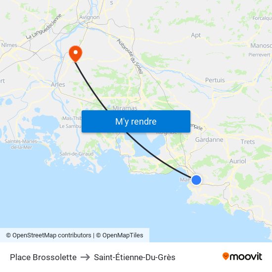 Place Brossolette to Saint-Étienne-Du-Grès map