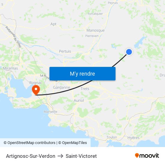 Artignosc-Sur-Verdon to Saint-Victoret map