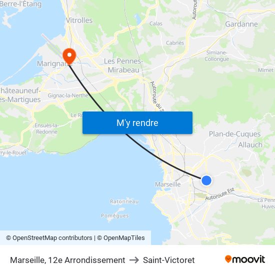 Marseille, 12e Arrondissement to Saint-Victoret map