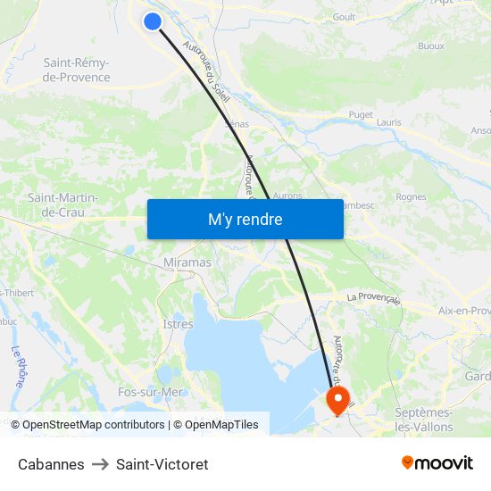 Cabannes to Saint-Victoret map