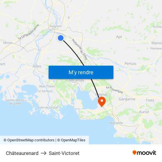 Châteaurenard to Saint-Victoret map