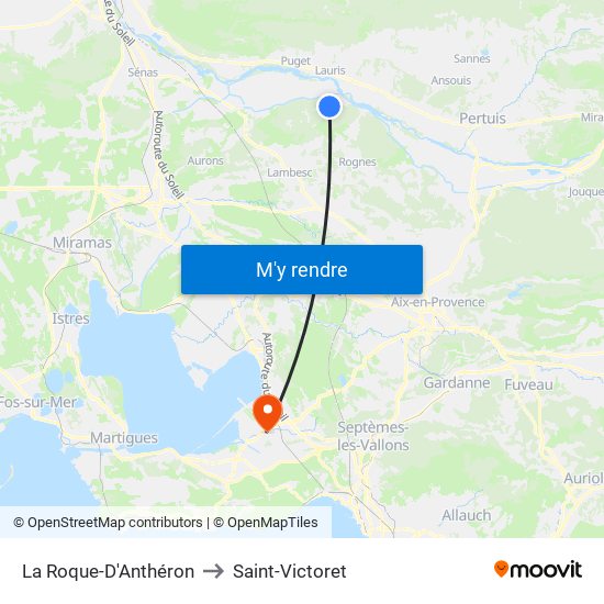 La Roque-D'Anthéron to Saint-Victoret map