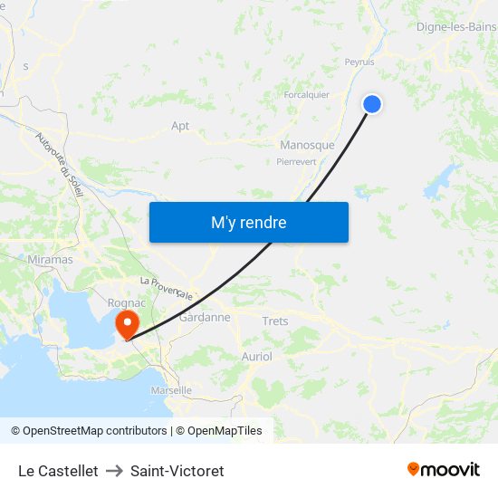 Le Castellet to Saint-Victoret map