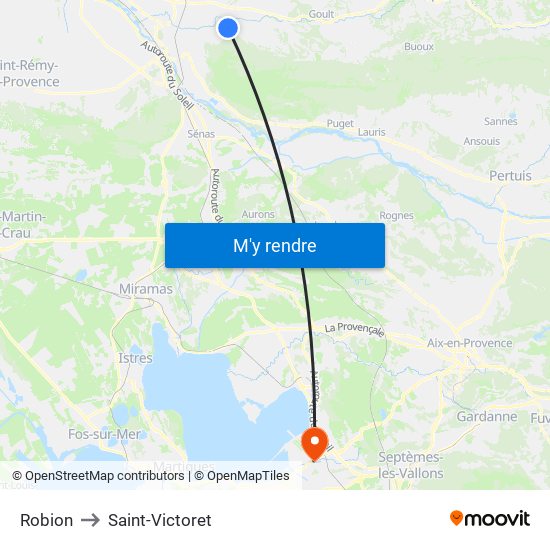 Robion to Saint-Victoret map