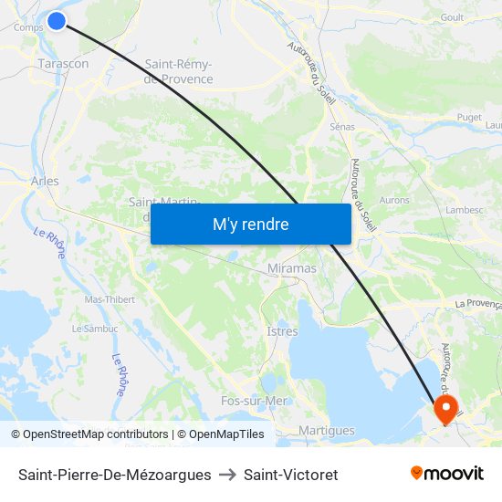 Saint-Pierre-De-Mézoargues to Saint-Victoret map