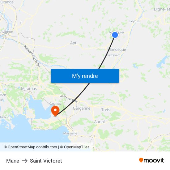 Mane to Saint-Victoret map