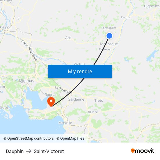 Dauphin to Saint-Victoret map