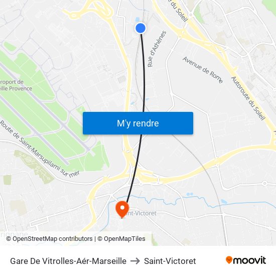 Gare De Vitrolles-Aér-Marseille to Saint-Victoret map