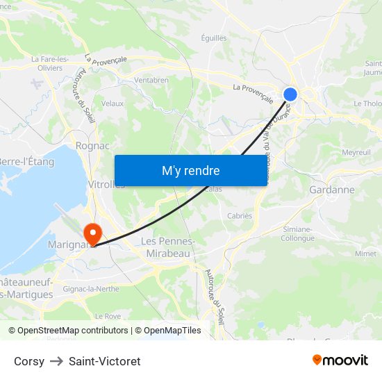 Corsy to Saint-Victoret map