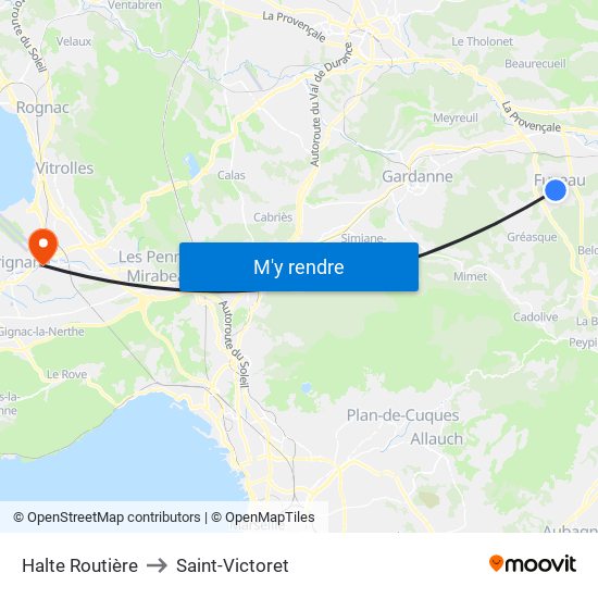 Halte Routière to Saint-Victoret map