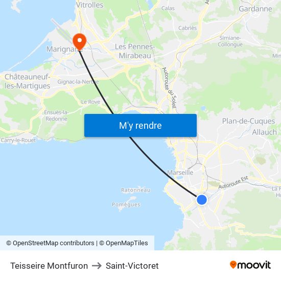 Teisseire Montfuron to Saint-Victoret map