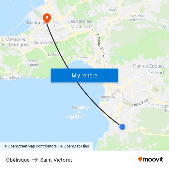 Obélisque to Saint-Victoret map