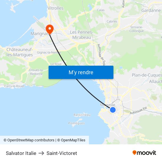 Salvator Italie to Saint-Victoret map