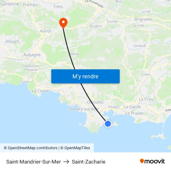 Saint-Mandrier-Sur-Mer to Saint-Zacharie map