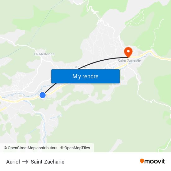 Auriol to Saint-Zacharie map