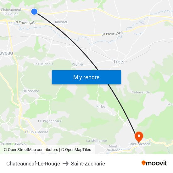 Châteauneuf-Le-Rouge to Saint-Zacharie map