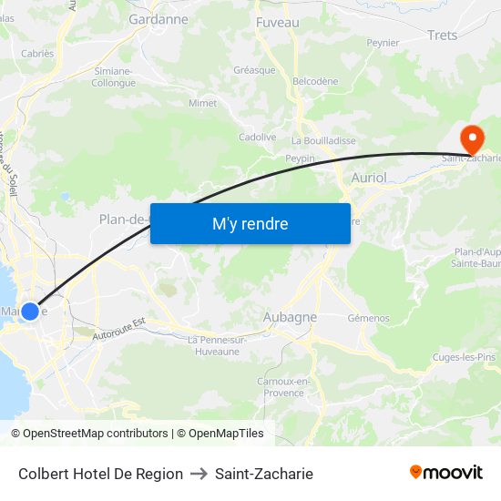 Colbert Hotel De Region to Saint-Zacharie map