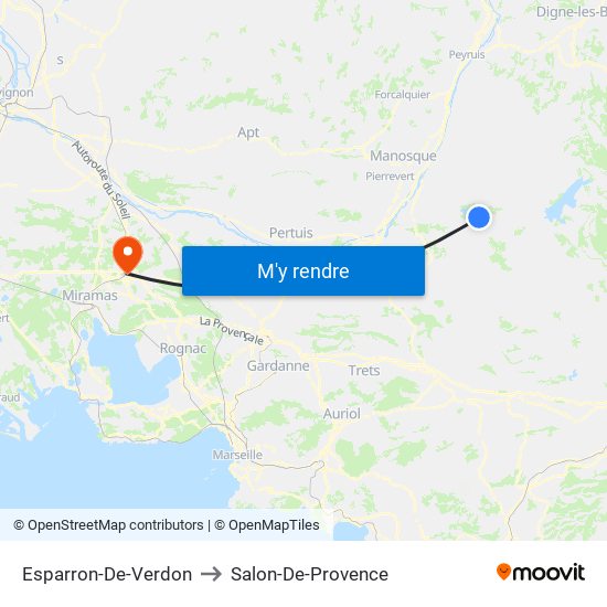Esparron-De-Verdon to Salon-De-Provence map