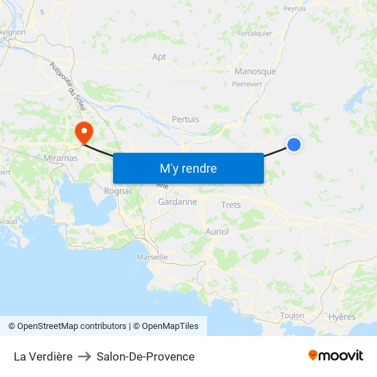 La Verdière to Salon-De-Provence map