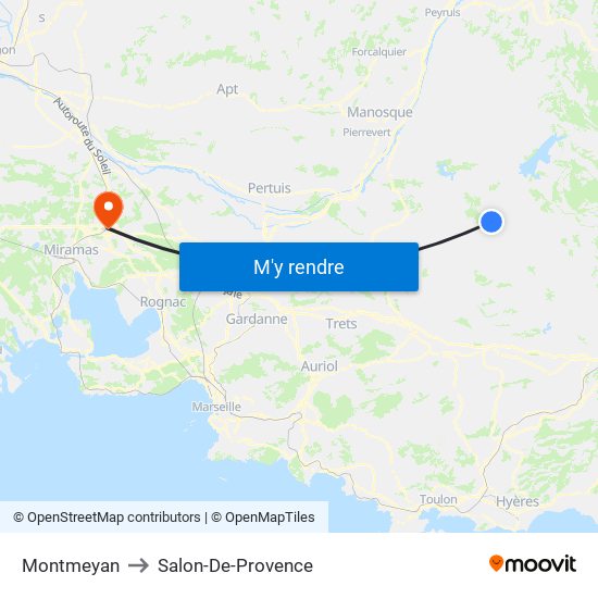 Montmeyan to Salon-De-Provence map