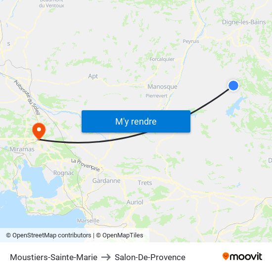 Moustiers-Sainte-Marie to Salon-De-Provence map