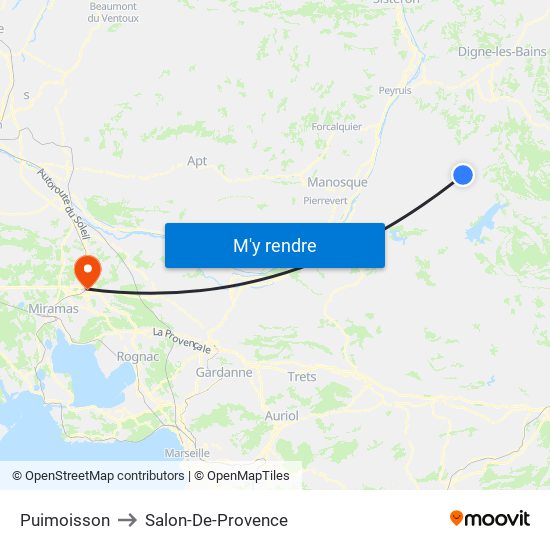 Puimoisson to Salon-De-Provence map