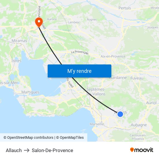 Allauch to Salon-De-Provence map