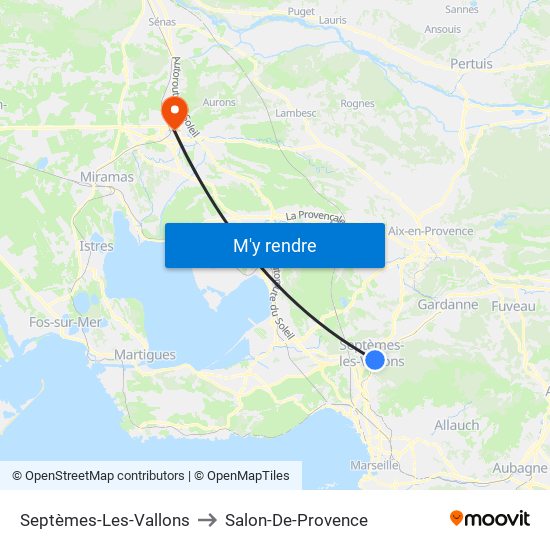 Septèmes-Les-Vallons to Salon-De-Provence map