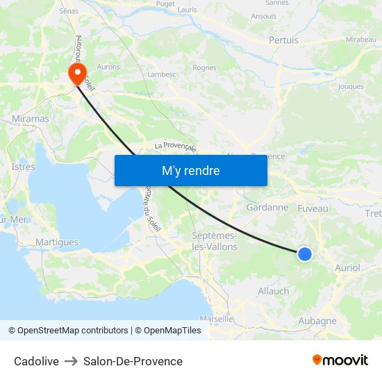 Cadolive to Salon-De-Provence map