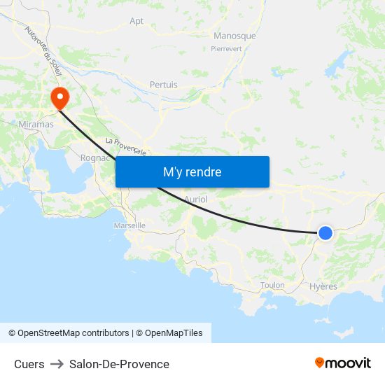 Cuers to Salon-De-Provence map