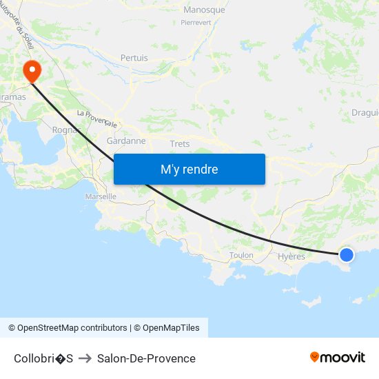 Collobri�S to Salon-De-Provence map