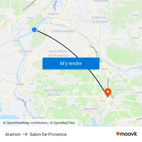 Aramon to Salon-De-Provence map