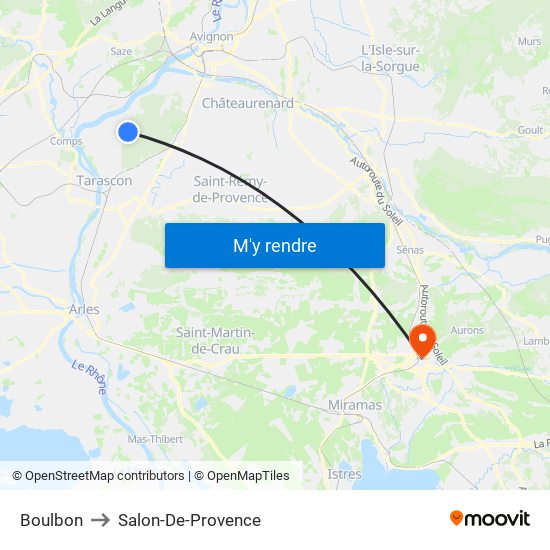 Boulbon to Salon-De-Provence map