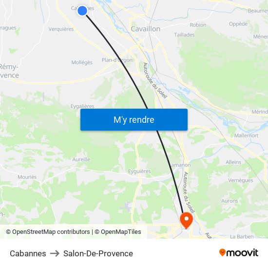 Cabannes to Salon-De-Provence map