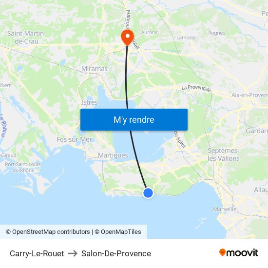 Carry-Le-Rouet to Salon-De-Provence map
