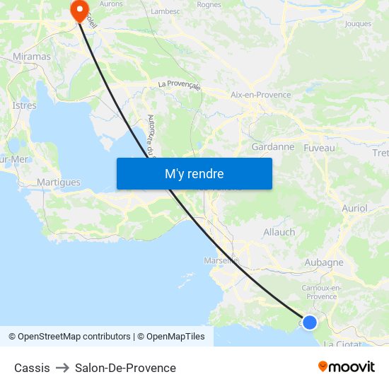 Cassis to Salon-De-Provence map