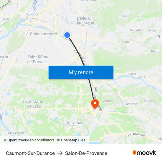 Caumont-Sur-Durance to Salon-De-Provence map