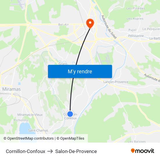 Cornillon-Confoux to Salon-De-Provence map