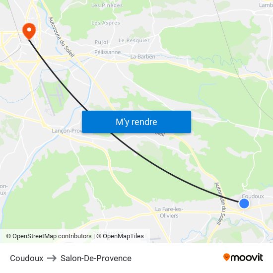 Coudoux to Salon-De-Provence map