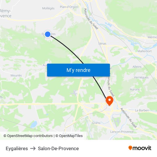 Eygalières to Salon-De-Provence map
