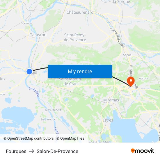 Fourques to Salon-De-Provence map